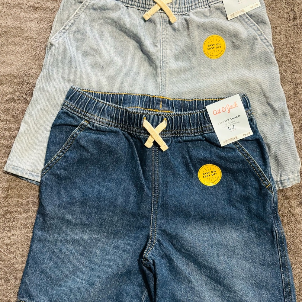 Cat & Jack Kids' Denim Shorts - Light Blue and Dark Blue